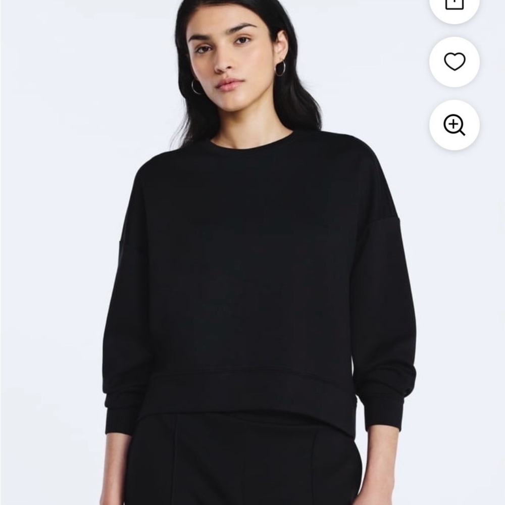 Black Women's Crewneck Jersey Top